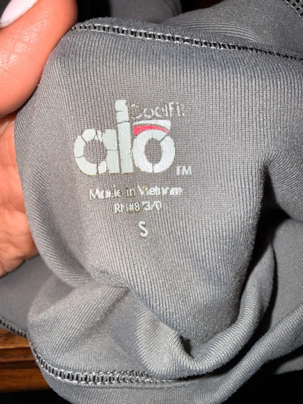 ALO Yoga Charcoal Gray Logo Cropped Leggings